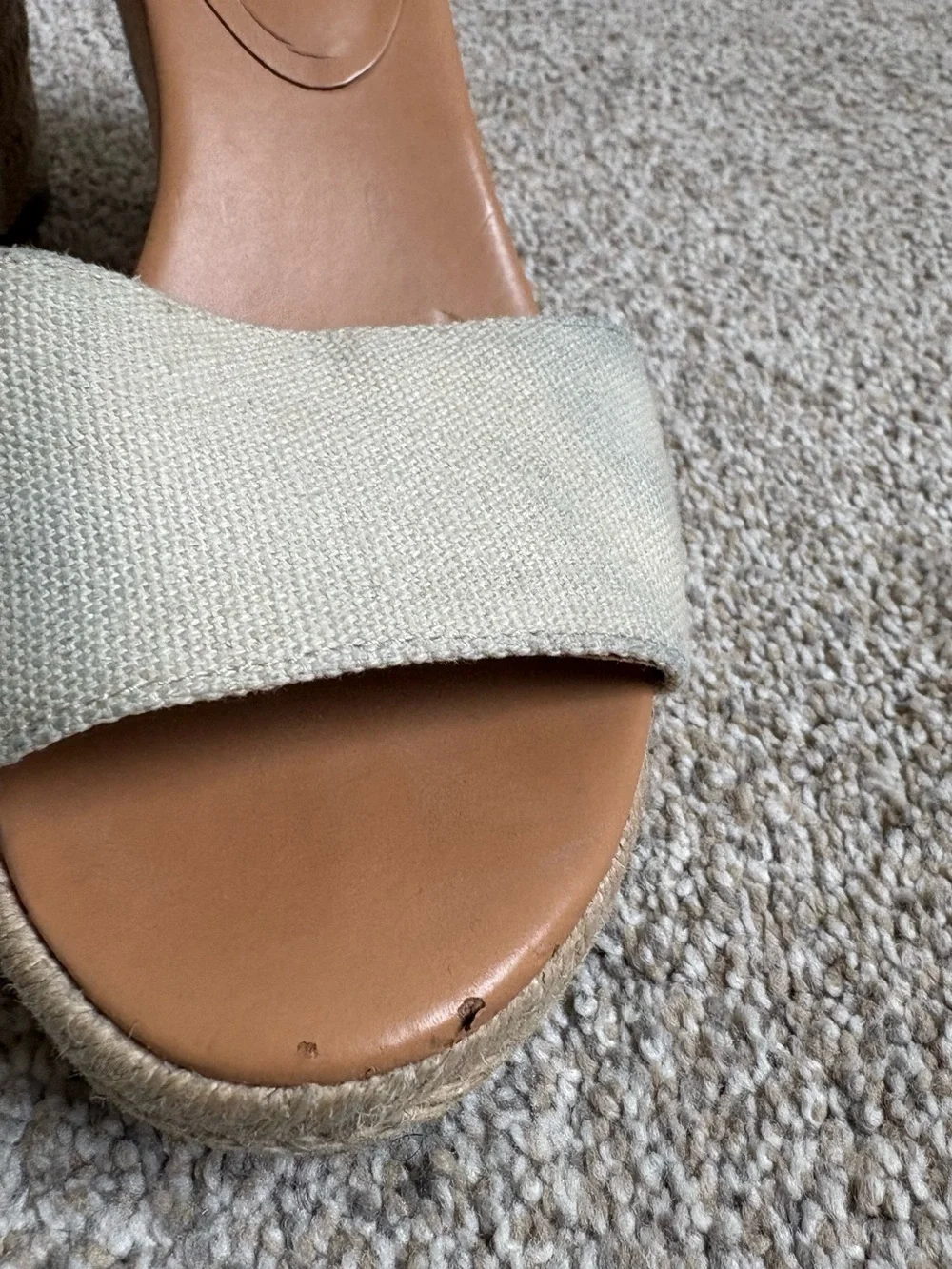 J.‎ Crew - Women’s Adjustable Ankle Strap Espadrilles Wedge - Size 6.5 - Tan